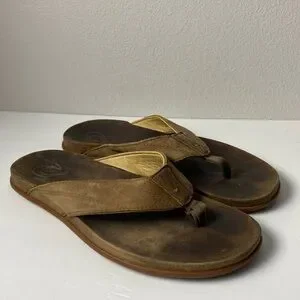 OluKai | Shoes | Olukai Picoi Mens Sandals Brown Leather 